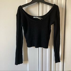 UO Kimchi Blue Long Sleeve Ribbed Crop Top